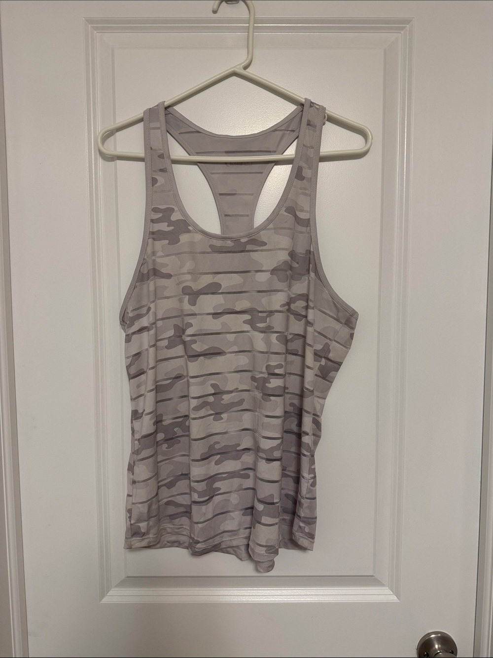 Women's Light Gray Camo Racerback Tank Top